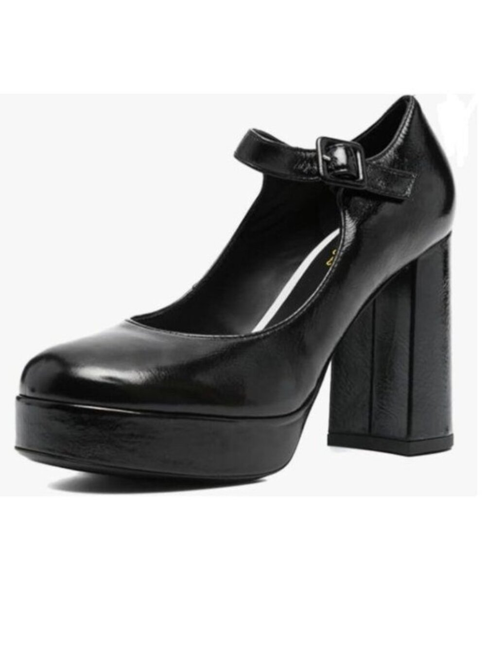 Wo Wagas Black Ankle Strap Pump High Chunky Heels Buckle Mary Jane Platform Shoe